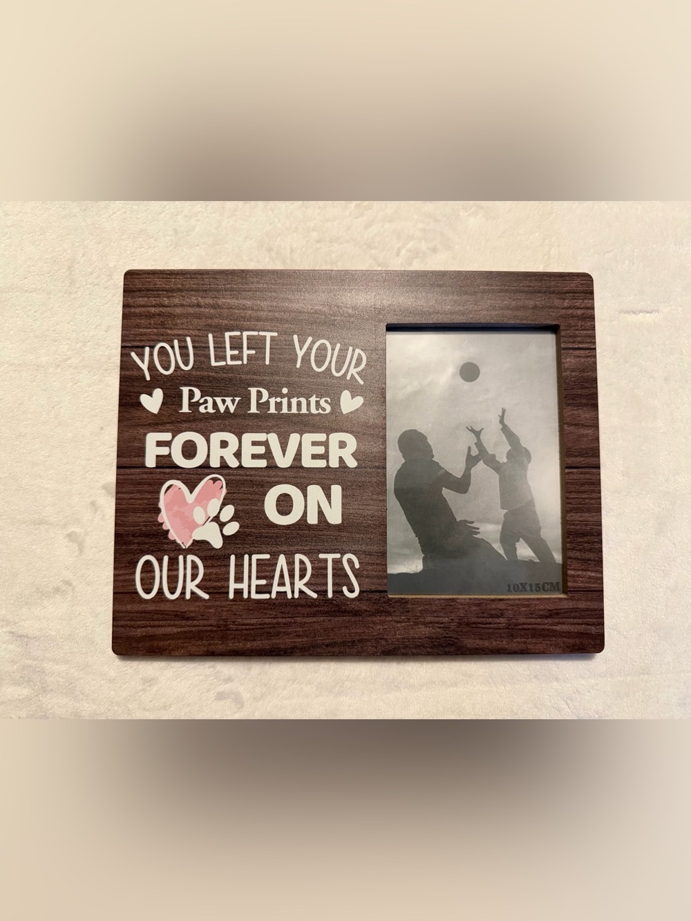 Wooden Paw Prints 4”x6” Photo Frame